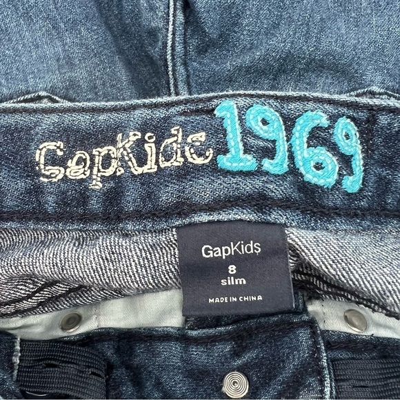 Gap Kids 1969 Boot Cut Adjustable Waistband Jeans Size 8 Slim - Picture 2 of 8